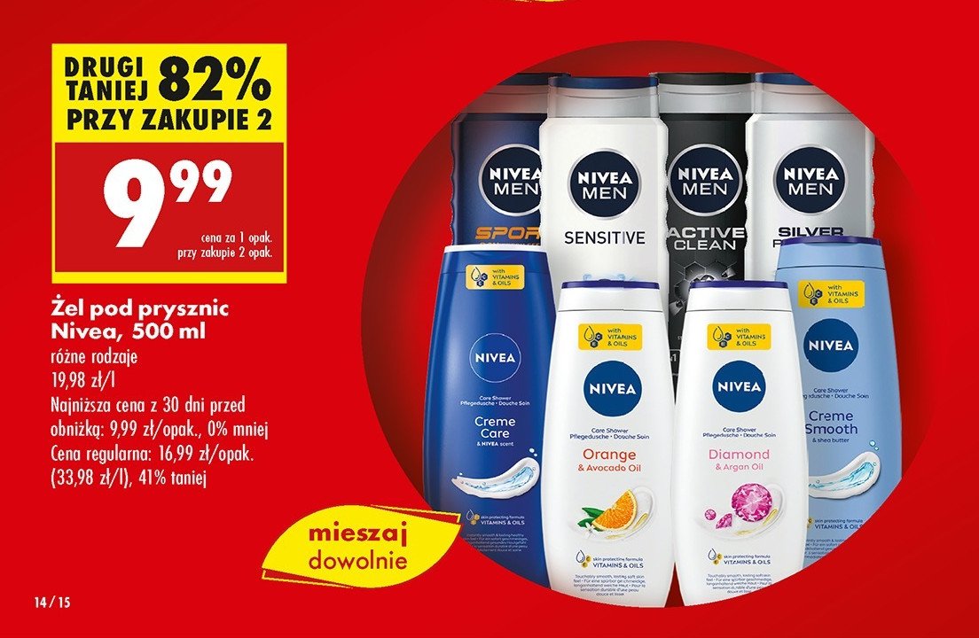 Żel pod prysznic diamond & argan oil Nivea promocja w Biedronka