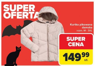 Kurtka pikowana damska rozm. m-3xl promocja w Carrefour