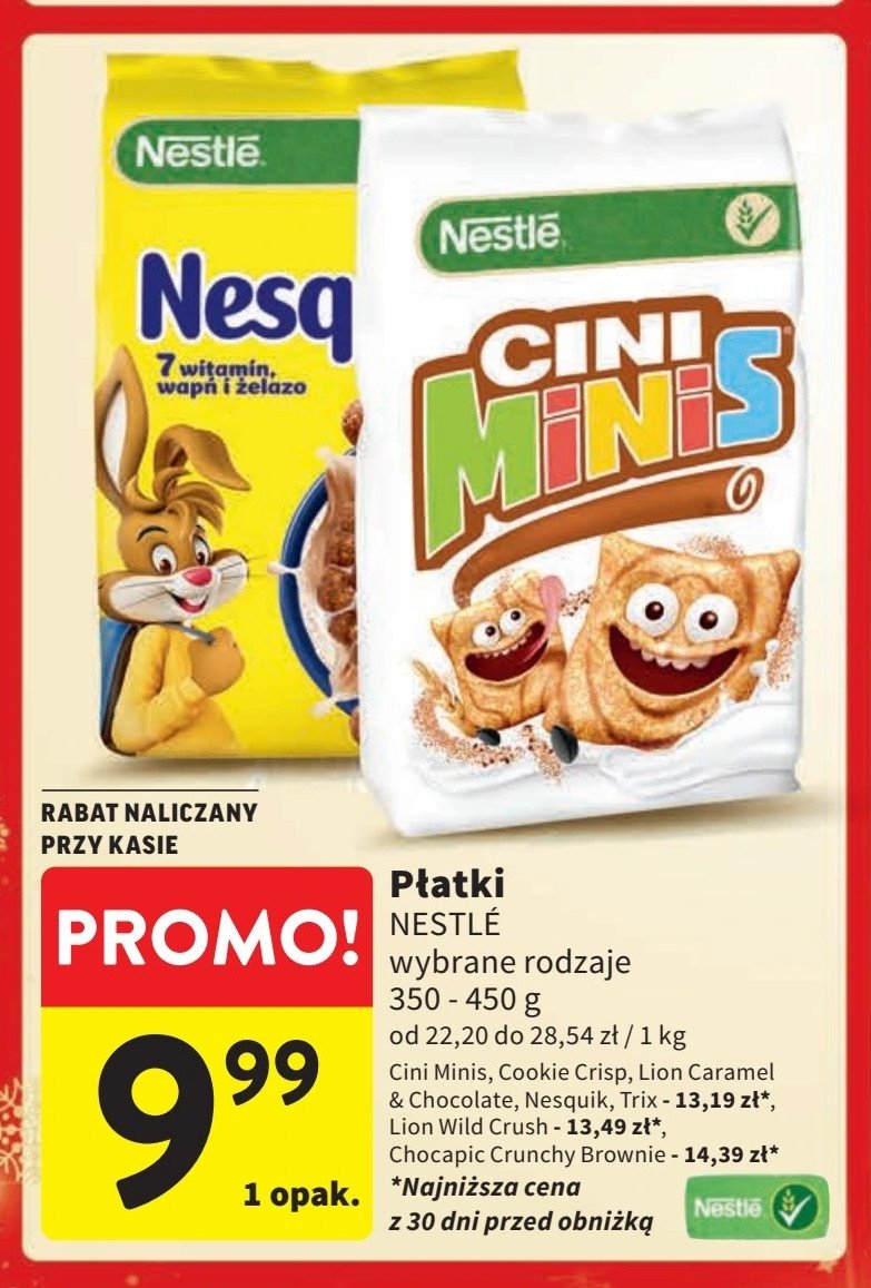 Płatki śniadaniowe Nestle trix promocja w Intermarche