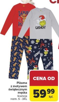 Piżama z motywem świątecznym męska licencja promocja w Carrefour