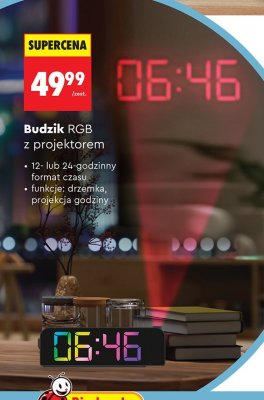 Budzik RGB z projektorem promocja w Biedronka