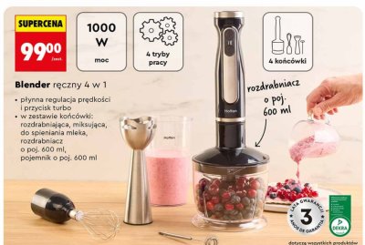 Blender ręczny 4 w 1 Hoffen promocja w Biedronka