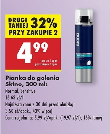 Pianka do golenia sensitive Skino promocja w Biedronka