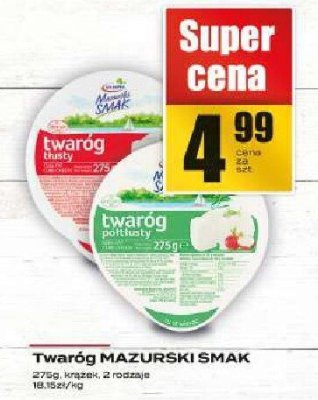 Twaróg Twaróg MAZURSKI SMAK promocja w Supeco