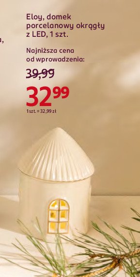 Domek porcelanowy led okrągły Eloy promocja w Rossmann