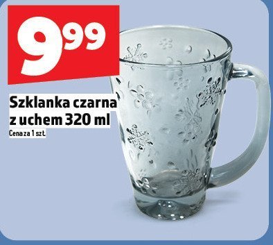 Szklanka czarna z uchem 320 ml promocja w TOPAZ
