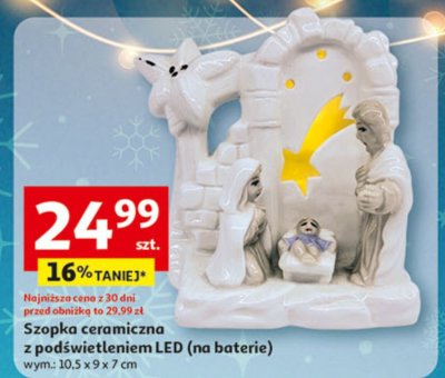 Szopka ceramiczna z podświetleniem LED (na baterie) promocja w Auchan