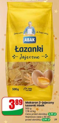 Makaron 2-jajeczny Łazanki Abak promocja w Dino