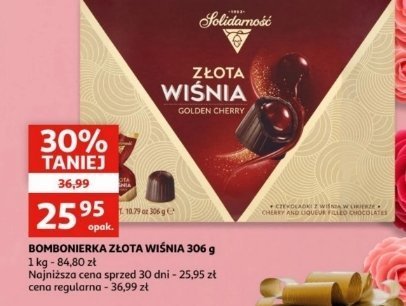 Bombonierka Solidarność złota wiśnia promocja