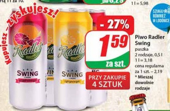 Piwo Radler swing cytrynowy promocja