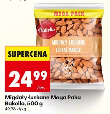 Migdały łuskane Mega Paka Bakello, 500 g promocja w Biedronka