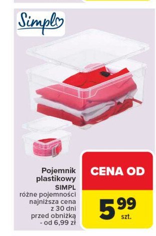 Pojemnik plastikowy Simpl promocja w Carrefour