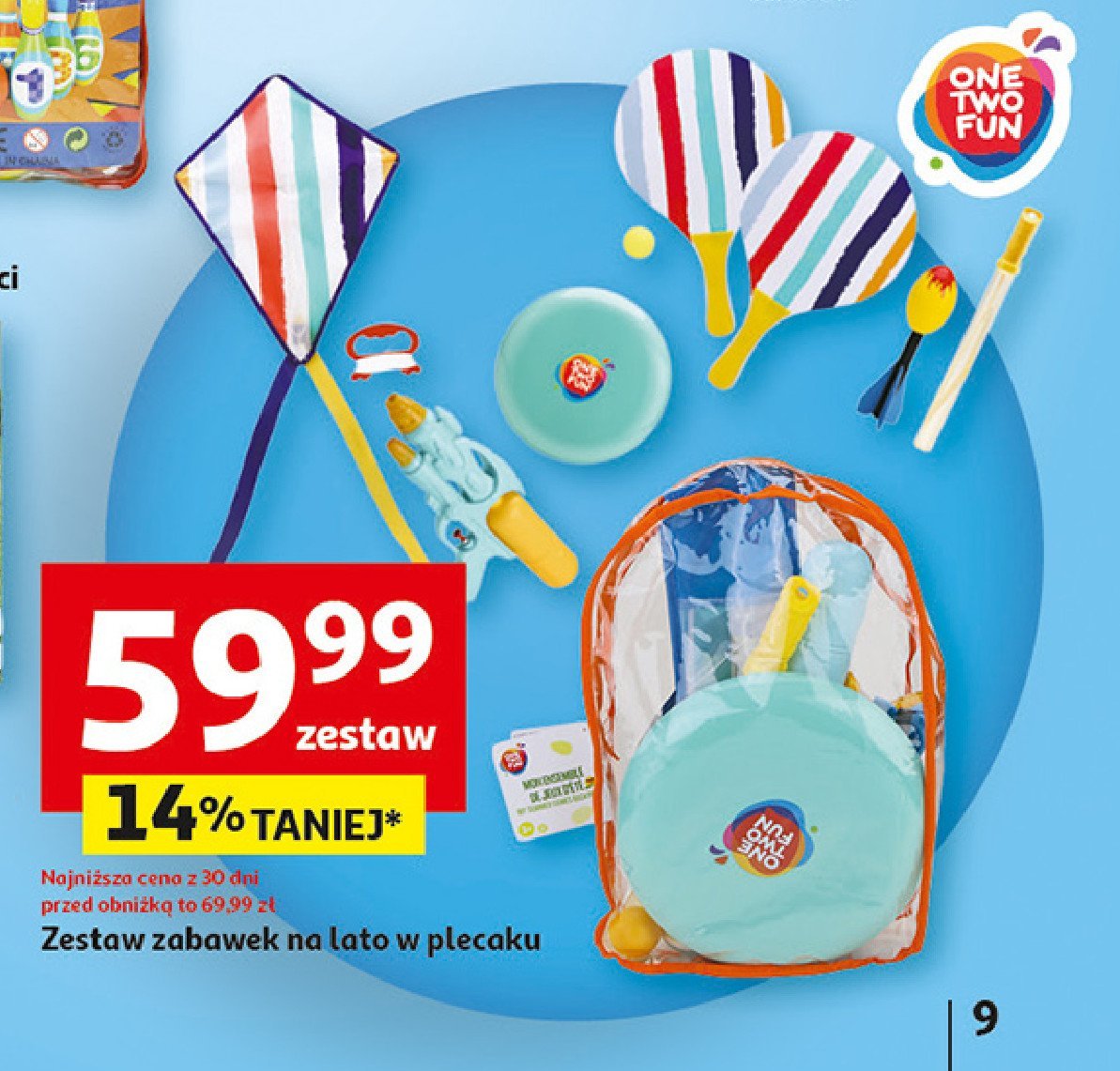 Zestaw zabawek na lato w plecaku One two fun promocja w Auchan