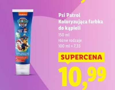 Koloryzująca farbka do kąpieli Psi Patrol promocja w Lidl