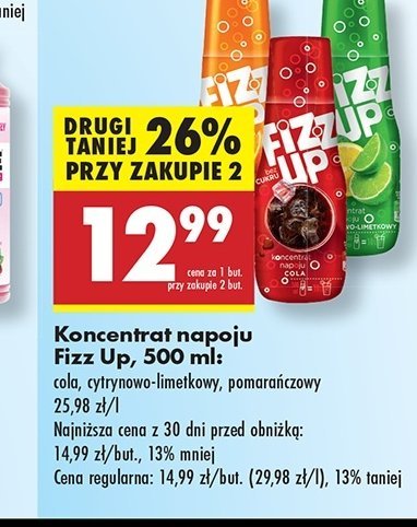 Koncentrat napoju pomara艅czowy Fizz up promocja