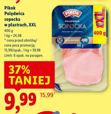 Polędwica sopocka Pikok w plastrach XXL promocja w Lidl