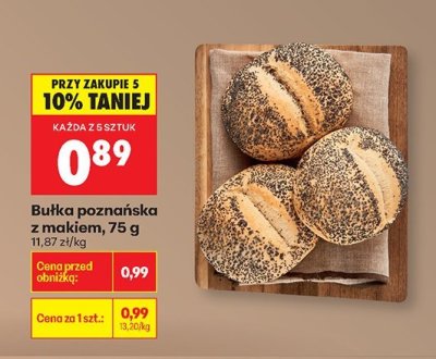 Bułka poznańska z makiem, 75 g promocja w Biedronka