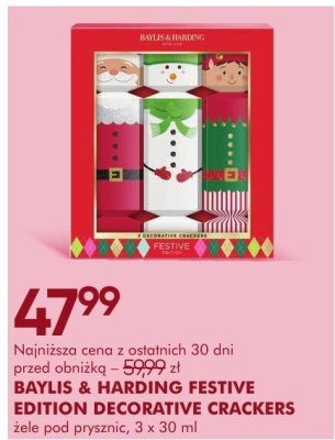 Zestaw kosmetyków BAYLIS & HARDING FESTIVE EDITION DECORATIVE CRACKERS żele pod prysznic 3 x 30 ml promocja w Super-Pharm