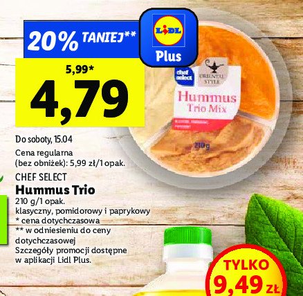Hummus trio Chef select promocja