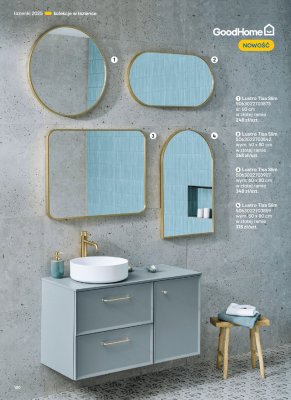 Lustro Tisa Slim w złotej ramie 60 cm promocja w Castorama