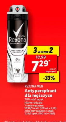 Dezodorant black & white Rexona men invisible promocja