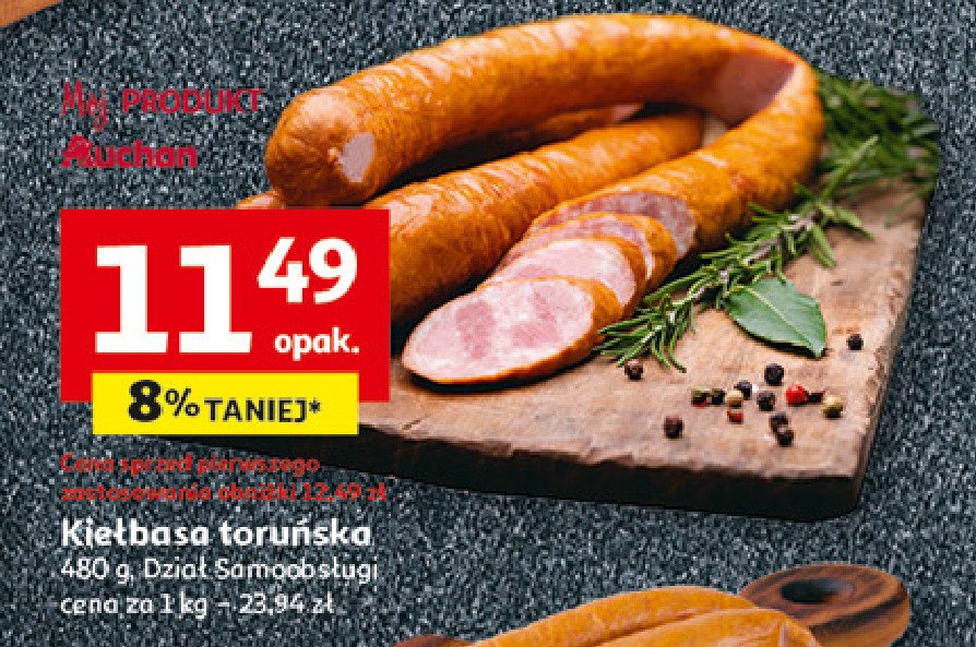 Kiełbasa toruńska promocja w Auchan