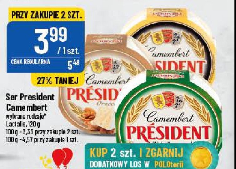Serek orzech President camembert promocje