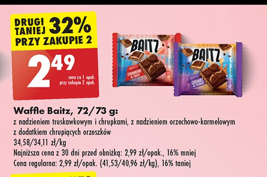 Wafle orzechowo-karmelowe Baitz promocja