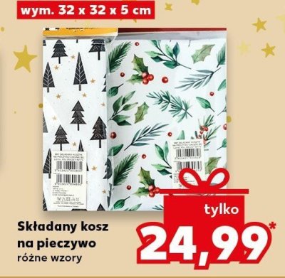 Składany kosz na pieczywo różne wzory promocja w Kaufland