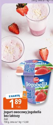 Jogurt owocowy Jogobella bez laktozy Zott promocja w Leclerc