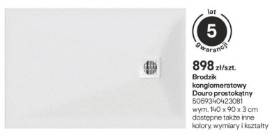 Brodzik konglomeratowy Douro prostokątny promocja w Castorama