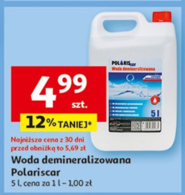 Woda demineralizowana Polariscar 5 l promocja w Auchan