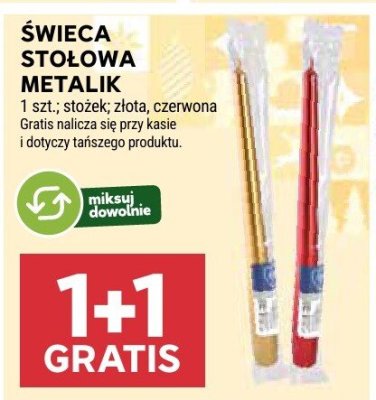 Świeca stołowa Metalik promocja w Stokrotka