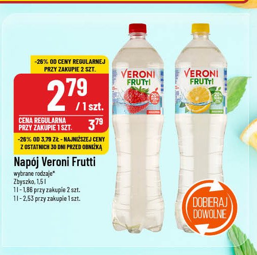 Woda truskawkowa VERONI FRUTTI promocja