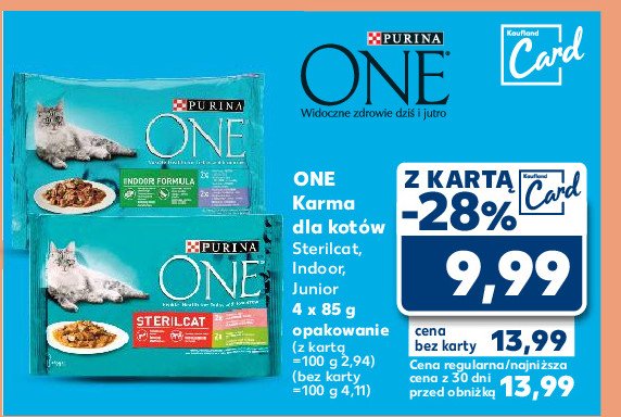 Karma dla kota junior z kurczakiem i marchewką Purina one promocja