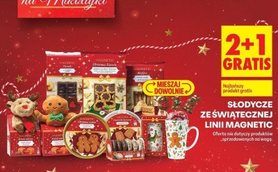 Słodycze ze świątecznej linii Magnetic 2+1 gratis promocja w Biedronka