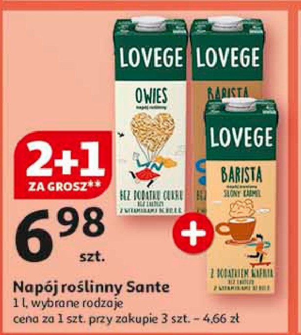 Napój barista owsiane Sante i love vege promocja