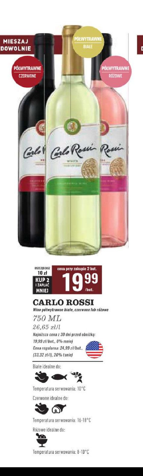 Wino Carlo rossi white promocja