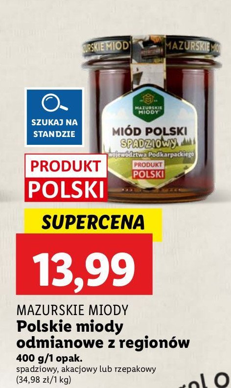 Miód rzepakowy Mazurskie miody promocja w Lidl