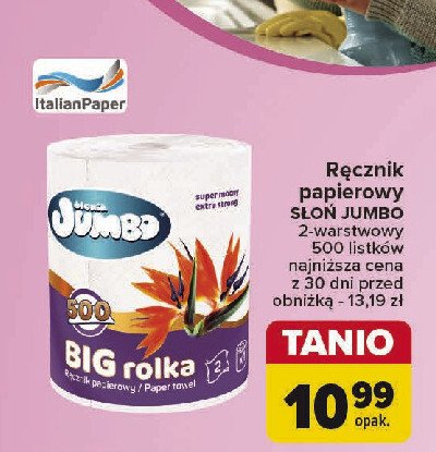 Recznik papierowy big Słonik jumbo promocja w Carrefour