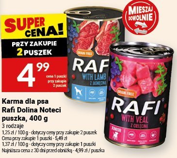 Karma dla psa Rafi Dolina Noteci puszka 400g 3 rodzaje promocja w Twój Market