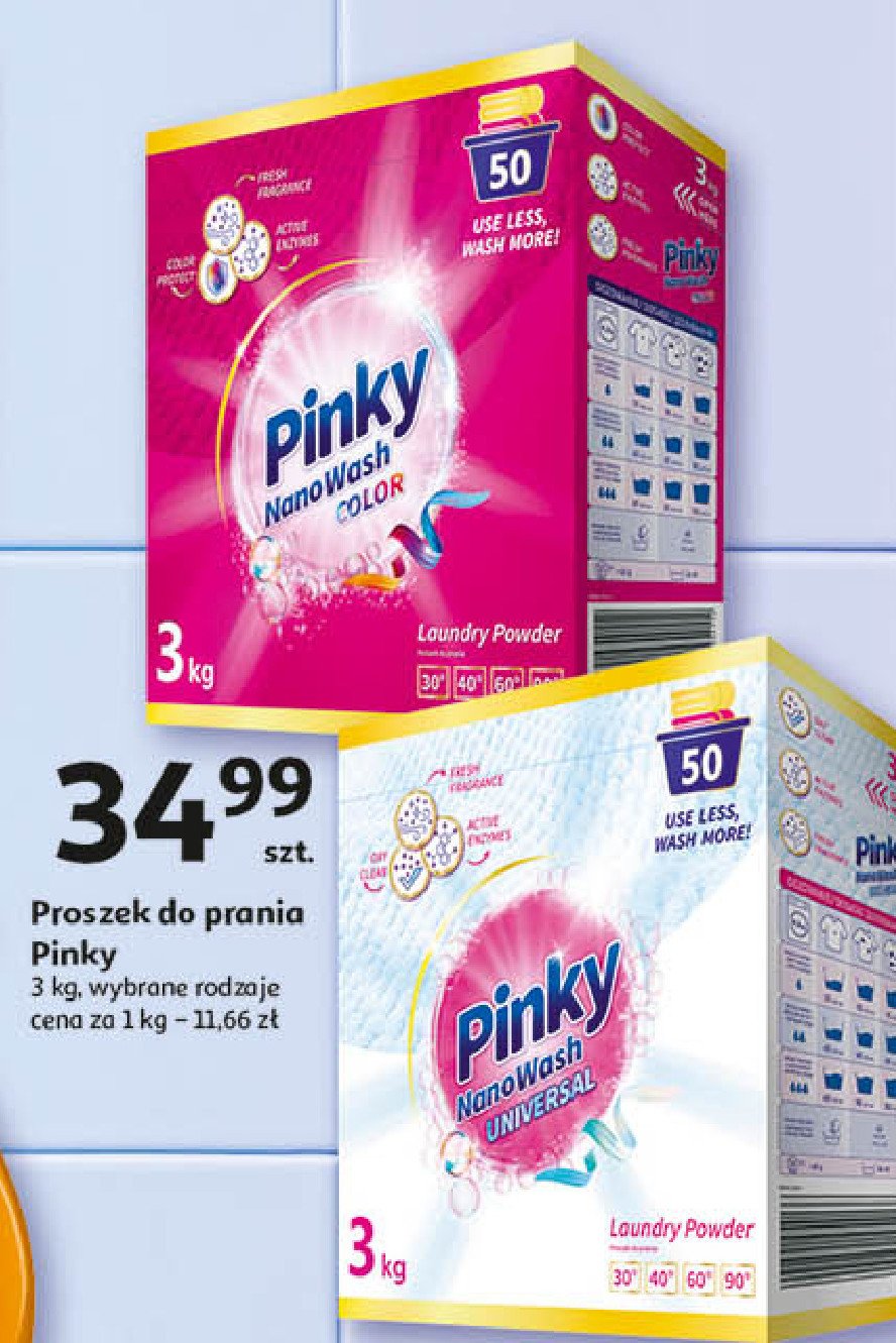 Proszek do prania color Pinky nano wash promocja w Auchan