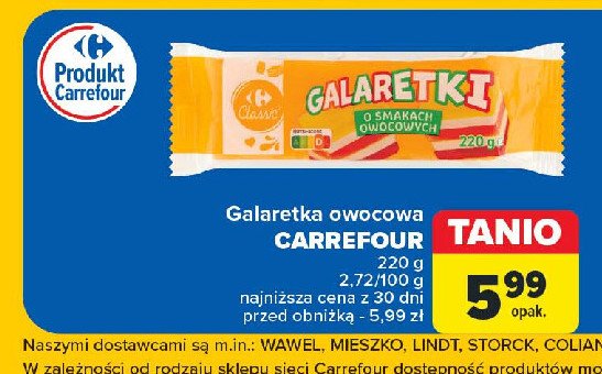 Galaretki owocowe Carrefour classic promocja