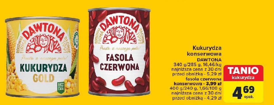 Fasola czerwona Dawtona promocja