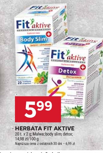 Herbata detox Fit aktive promocja w Stokrotka