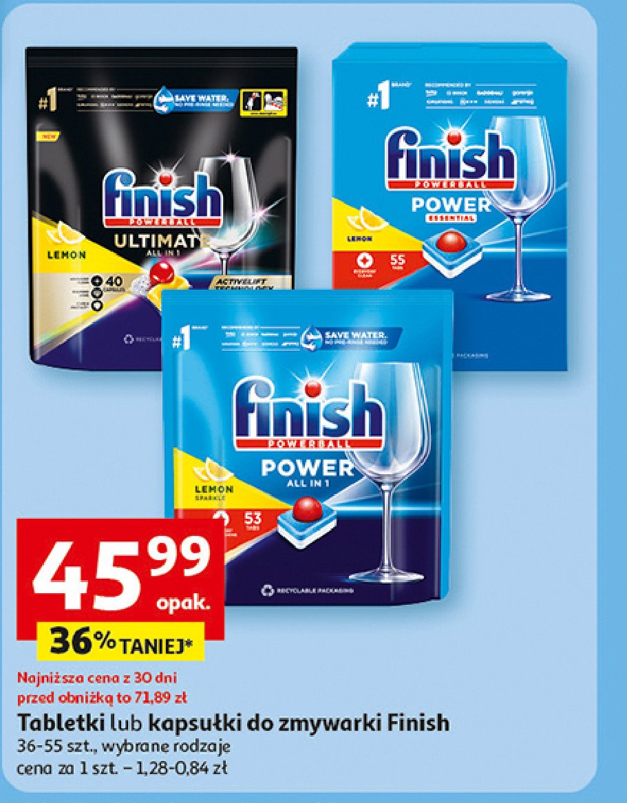Tabletki do zmywarek lemon Finish quantum promocja w Auchan