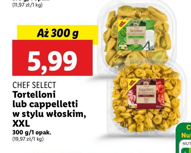 Tortelloni Chef select promocja w Lidl