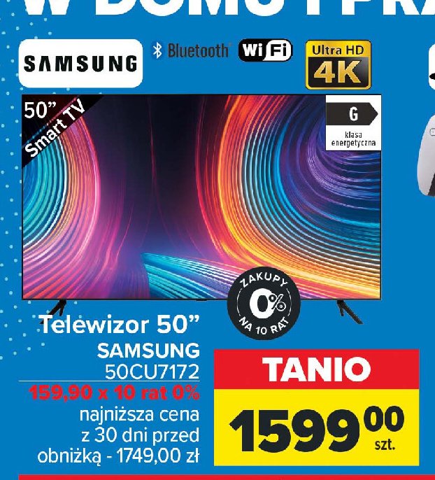 Telewizor 50'' 50cu7172 Samsung promocja w Carrefour