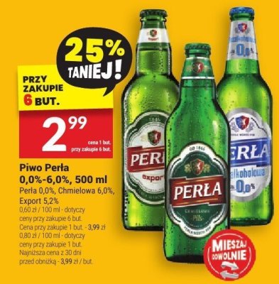 Piwo Perła 0.0%-6.0% 500ml promocja w Twój Market