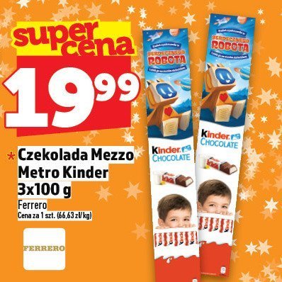 Czekolada Mezzo Metro Kinder 3x100 g promocja w TOPAZ
